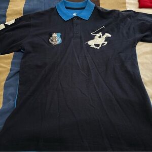 Beverly Hills Polo Club Blue Polo with Embroidered Logo